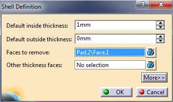 ابزار Shell در محیط CATIA - Part Design